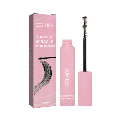 EELHOE lifting mascara with black bristle wand and pink tube