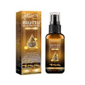Biotin hair growth spray bottle with pump and matching box, amber liquid, EELHOE