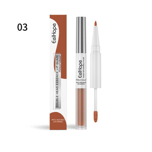 2-in-1 lip liner & gloss pen, shade 03; brown pencil tip and gloss applicator