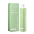 Mint green facial toner lotion bottle with clear cap and matching box