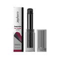 Obsidian warming lip balm in clear tube with black cap and silver twist base