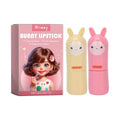 Bunny lipstick play set with two bunny-shaped lip gloss tubes and pink box