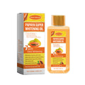 Papaya whitening body oil bottle with pump and matching product box