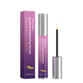 Eyelash enhancing serum with applicator wand, in purple and silver tube and box