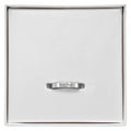 Engraved stainless steel band ring with 'Your Text' on center, in white jewelry box