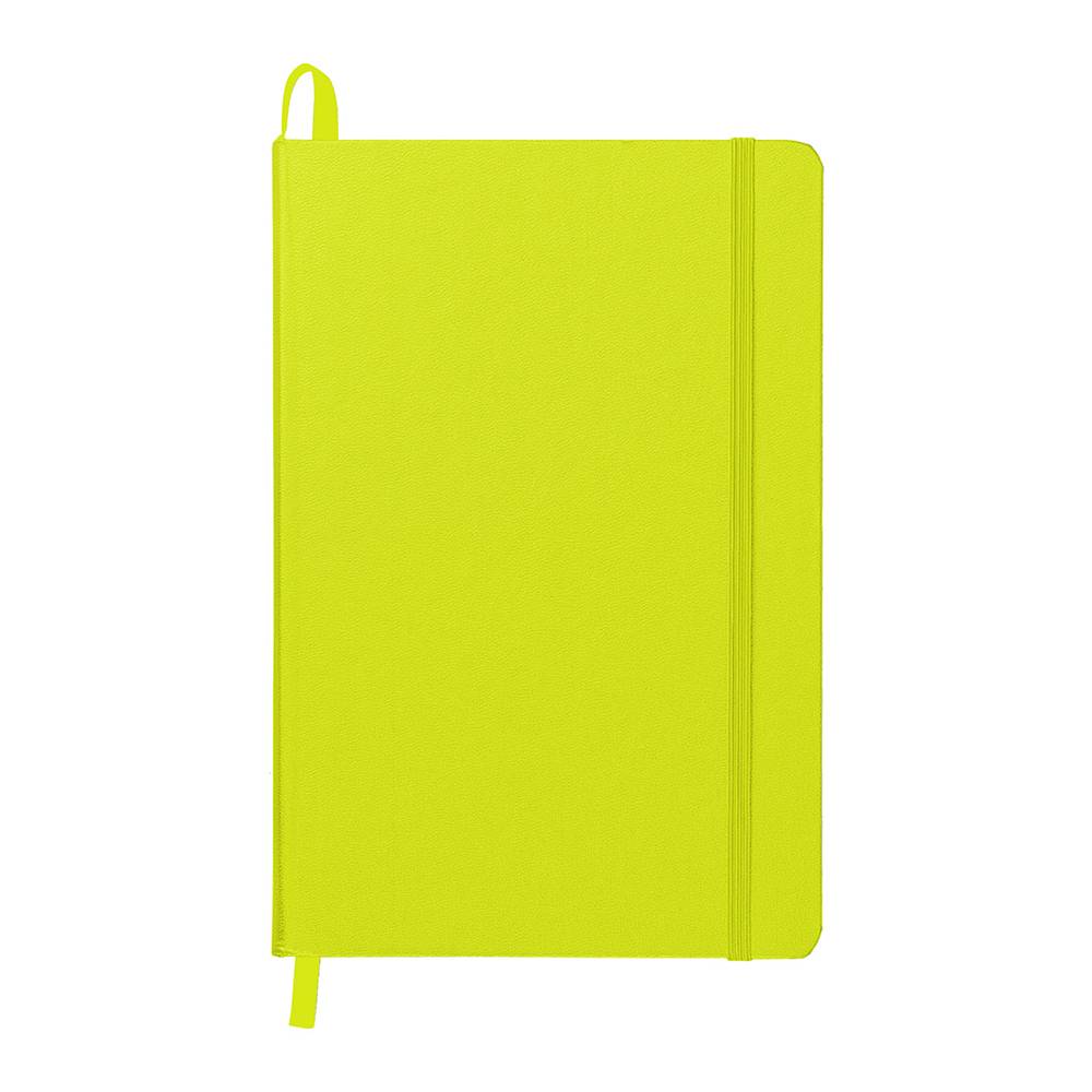 Ambassador Bound journal in lime green with fabric strap and ribbon bookmark