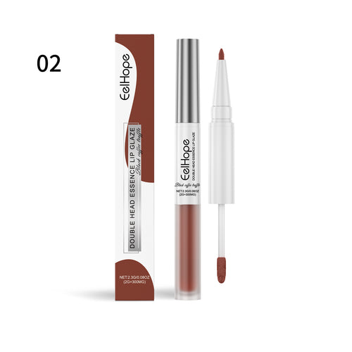 2-in-1 lip liner & gloss pen, shade 02; taupe-brown pencil tip and gloss applicator